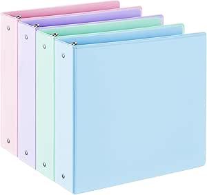 2'' 3-Ring-Binder with Pockets, 450 Sheets Capacity, 2 inch Binders fits 11" x 8.5" US Letter Size, Assorted 4 Pastel Colors - Ideal for School, Office, and Home Use (2 inch) 2 Inch Binder, Supplies Aesthetic, Aesthetic Dream, School Binder, Amazon Business, 3 Ring Binders, Dream Board, 6th Grade, Office Products