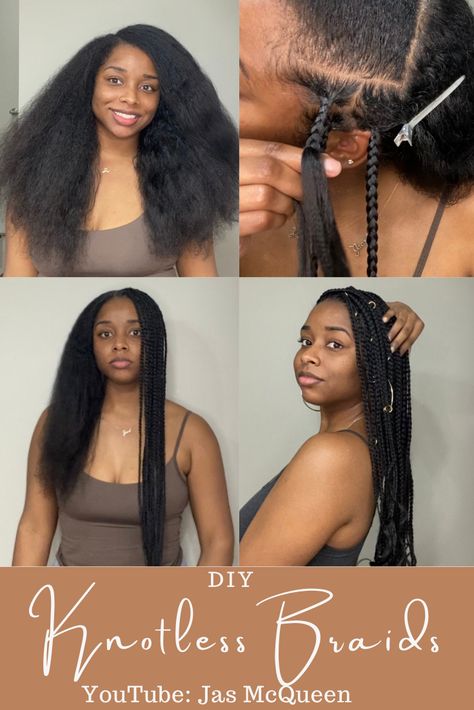 Diy Knotless Box Braids, Waist Length Knotless Braids, Box Braids With Curly Ends, Braids With Curly Ends, Hair Content, Crochet Hairstyles, Knotless Box Braids, Fancy Hair, Diy Braids