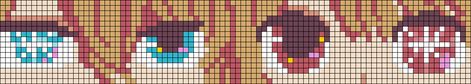 Gojo Alpha Pattern, Genshin Impact Alpha Pattern, Nana Anime Alpha Pattern, Anime Cross Stitch Bookmark, Alpha Patterns Anime Bracelet, Alpha Patterns, Cross Stitch Art, Loom Beading, Friendship Bracelet Patterns