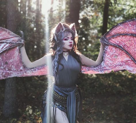 🥀Mossyfox 🍂 (@mossyfox_cosplay) • Instagram photos and videos Flutterbat Cosplay, Bat Cosplay, Air Genasi, Cosplay Instagram, Bat Ears, Cosplay Idea, Animal Makeup, Ren Fair, Ren Fest