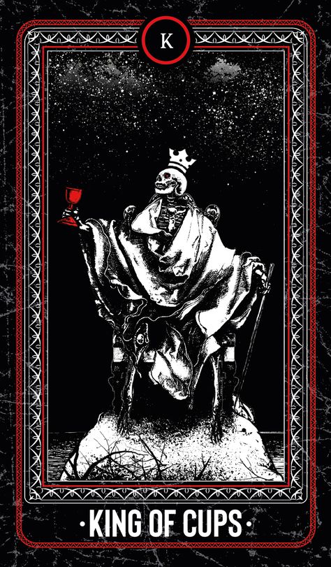 2 Of Cups Tarot Card, Two Of Cups Tarot Card, Two Of Cups Tarot, Tarot Five Of Cups, The Bones Arcana Tarot, King Of Cups Tarot, Indrid Cold, Black Skulls Wallpaper, King Of Cups