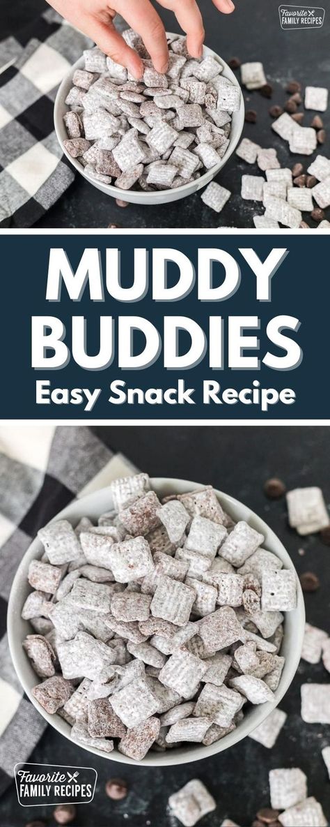 Muddy Buddies are super easy to make and they taste great. These 15-minute crunchy and satisfying Classic Muddy Buddies are made with Chex Mix cereal, peanut butter, chocolate, and powdered sugar. They’re always a hit at potlucks - and you’ll be the hit of your next party when you bring them along! Chex Muddy Buddies Recipe, Chex Mix Muddy Buddies, Easy Potluck, Muddy Buddies Recipe, Muddy Buddy, Chex Mix Recipes, Muddy Buddies, Chex Mix, Easy Snack Recipes