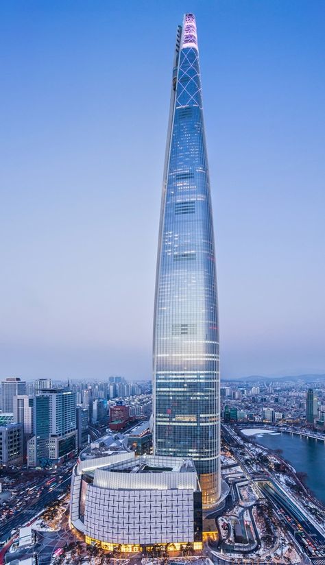 #architecture #skyscrapers #suppertalls #buildings #Seoul #SouthKorea #modern #Asia Seoul Architecture Buildings, Seoul Penthouse, Seoul Building, Lotte World Tower Seoul, Seoul Architecture, Seoul Apartment, Lotte World Tower, Social Housing Architecture, Namsan Tower