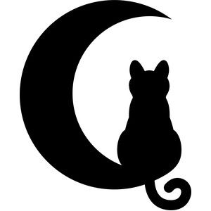 Image of design Cat Silhouette Pumpkin Carving, Cat And Moon Pumpkin Carving, Cute Silhouette Design, Cat Stencils Templates Free Printable, Black Cat Silhouette Halloween, Silohette Artwork Easy, Cat Shilloute, Cat Silloute, Cat Silhouette Painting