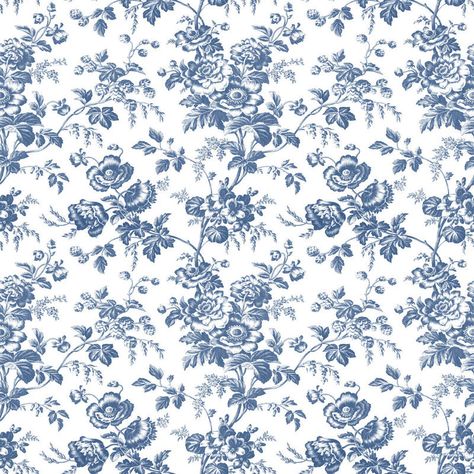 Anemone Toile Wallpaper in Navy Toile Wallpaper, Floral Toile, York Wallpaper, Blue Toile, Wallpaper For Sale, Navy Wallpaper, York Wallcoverings, Motif Vintage, Blue And White Floral