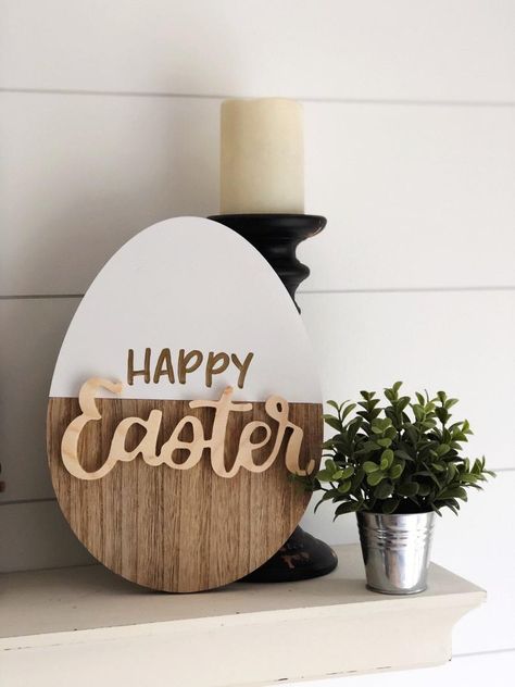 Spring Cnc Projects, Easter Engraving Ideas, Easter Glowforge Projects, Easter Laser Cut Ideas, Easter Lasercut Ideas, Spring Laser Projects, Easter Laser Ideas, Laser Cut Decor, Happy Easter Sign