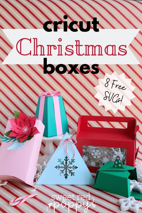 5 Cricut Gift Box Template SVG Files Gift Box Template Free, Christmas Gift Tags Free, Homemade Holiday Gifts, Cricut Svgs, Cricut Christmas Ideas, Free Christmas Gifts, Joy Gifts, Box Templates, Christmas Boxes