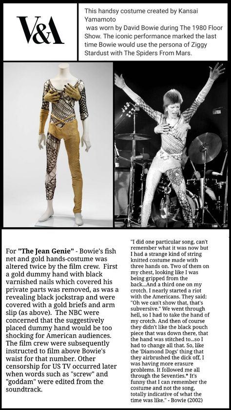 Bowie Quotes, Jean Genie, Character Designing, Kansai Yamamoto, Poster Ads, Ziggy Stardust, Stage Show, Rock Posters, Eclectic Fashion