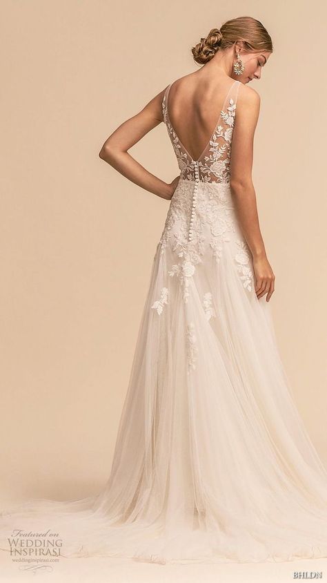 bhldn 2018 whispers bridal sleeveless v neck heavily embellished bodice romantic a  line wedding dress v back sweep train (8) bv  -- BHLDN 2018 Whispers Lace Back Wedding Dress, Bhldn Wedding, Handmade Wedding Dresses, Western Wedding Dresses, Stylish Wedding Dresses, Anthropologie Wedding, Back Wedding Dress, Affordable Wedding Dresses, A Wedding Dress