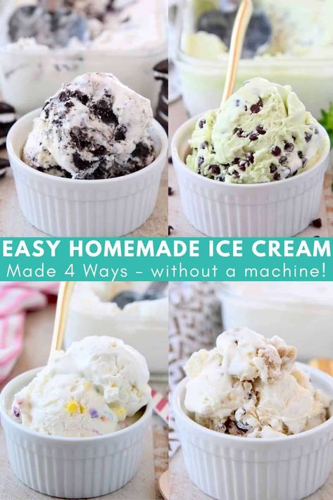 Essen, No Turn Ice Cream Recipes, Ice Cream Chocolate Chip, Frozen Deserts, Homemade Ice Cream Recipe, Cookies And Cream Ice Cream, Best Homemade Ice Cream, Ice Cream Recipes Machine, Easy Homemade Ice Cream