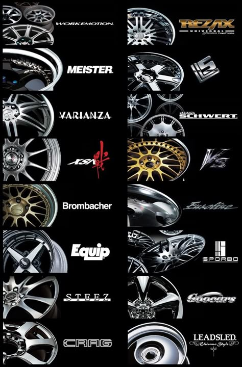 Marcas rines Jdm Rims, Work Wheels, Kereta Sport, Custom Wheels Cars, Jdm Wheels, Car Facts, Car Shoe, Car Wheels Rims, 4 By 4