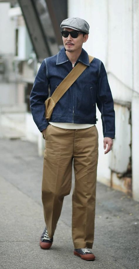 60s Japanese Fashion Men, Americana Outfit Men, Japanese Workwear Fashion Mens, Japan Americana Style, Americana Style Men, Japan Outfit Men, Japanese Americana Fashion, Japanese Americana Fashion Men, Workwear Outfit Men