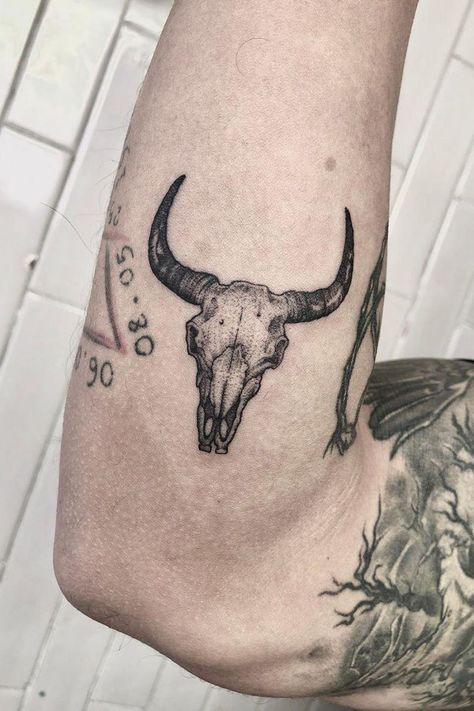 Aggrogoth Tattoo, Bull Skull Tattoo, Western Sleeve, Cow Skull Tattoos, Western Tattoo, Bull Skull Tattoos, Cowboy Tattoos, Bull Tattoos, Taurus Tattoos