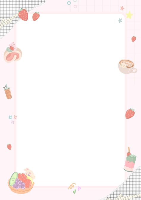 Pink Pastel Minimal Cute Illustrated Page Border A4 🍒 page border, note, a4, paper, cute, pastel, sweet, frame, background, page, pink Pink Bg, A4 Template, Pink Desserts, Dessert Illustration, Border Templates, Book Cover Design Inspiration, Pastel Abstract, Purple Pastel, Page Borders