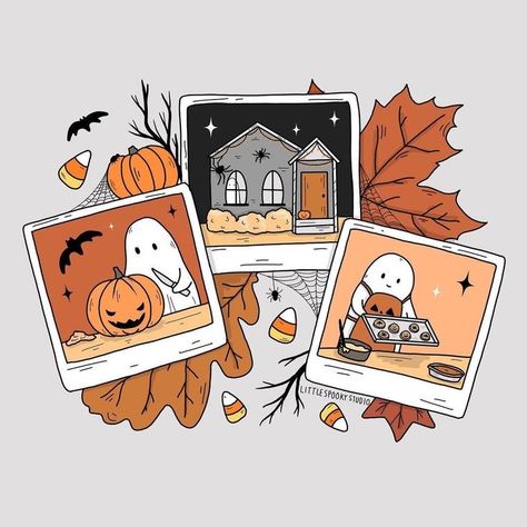 Polaroids Drawing, Spooky Halloween Designs, Halloween Illustration, Halloween Designs, Halloween Stickers, Fall Wallpaper, Halloween Wallpaper, Halloween Design, Halloween Art