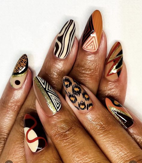 Mixed Color Nails, Nail Colors For Brown Skin, Colors For Brown Skin, Fingernails Painted, Pedi Ideas, Funky Nail Art, Beauty Hacks Nails, Sassy Nails, Awesome Nails