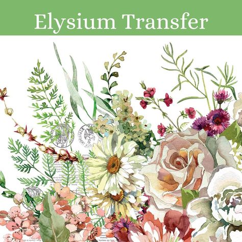 IOD Elysium Transfer Iron Orchid Designs Floral Bouquet With - Etsy Canada Glass Transfer, Iod Transfers, Bouquet With Roses, Flower Furniture, Feminine Color Palette, Orchid Design, Large Bouquet, Furniture Appliques, Rub On Transfers