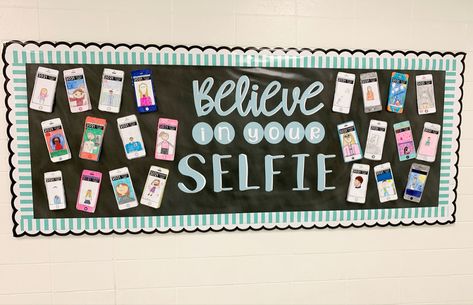 Believe Bulletin Board Ideas, Class Board Ideas, Hallway Bulletin Boards, Class Board, School Social Work, Bulletin Board Ideas, Believe In Yourself, Classroom Themes, Elementary Art