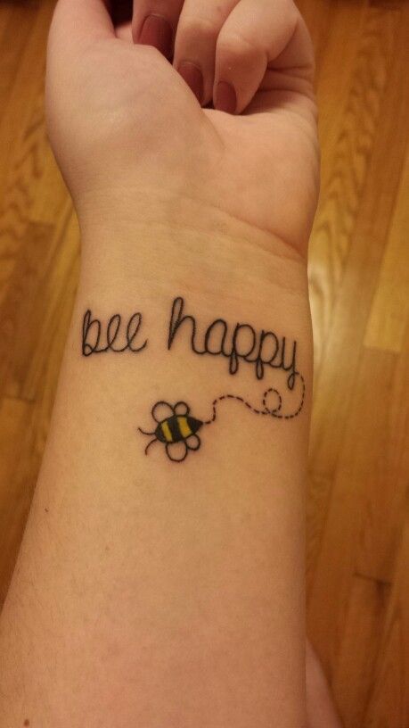 Bee Bee Happy Tattoo, Bee Tattoo Meaning, Happy Tattoo, Honey Bee Tattoo, Happiness Tattoo, Bumble Bee Tattoo, Tattoos Pinterest, Tattoo Trend, Infinity Tattoos