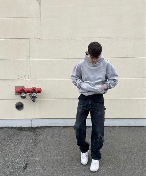 Men’s Grey Jeans Outfit, Grey Jeans Outfit Men, Black Hoodie Outfit Men, Grey Hoodie Outfit, Black Jeans Outfits, Gray Hoodie Outfit, Black Hoodie Outfit, Boy Jeans Outfit, Grey Jeans Outfit