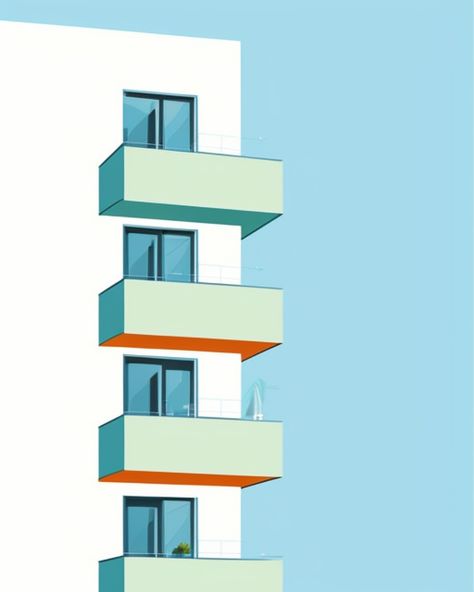 Embrace the urban charm and contemporary living with an architectural beauty and vibrant atmosphere of a modern apartment building, adorned with a series of inviting balconies that offer a perfect blend of city views and personalized outdoor spaces ---- Apartment Building Balconies, Digital Art Illustration, Contemporary Living, Urban Architecture, City Views, Modern Apartment, Digital Art Print, Urban Lifestyle, Urban Oasis, Modern Decor, City Living, Urban Retreat, Cityscape, City Apartment Modern Building Illustration, Apartment Building Illustration, Apartment Balcony View, Building Illustration Architecture, Balcony Illustration, Apartment Illustration, Apartment Drawing, Building Balcony, Modern Apartment Building