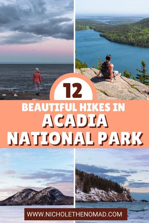 The best hikes in Acadia National Park! One of the best ways to explore Acadia National Park is by hiking. There are many beautiful hikes throughout the park that are perfect for all hiking levels. This guide has everything you need to know about the best hikes in Acadia National Park, including the Beehive Trail, Jordan Pond Trail, Precipice Trail, and Cadillac Mountain! National Park Hikes, United States Photography, Hiking Photography, Beautiful Hikes, Adventure Guide, Anniversary Trips, Acadia National Park, Hiking Tips, United States Travel