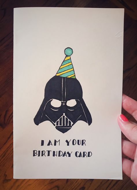 Star Wars Mothers Day Cards, Star Wars B Day Cards, Cute Star Wars Birthday Cards, Star Wars Postcard, Star Wars Birthday Presents, Postcard Birthday Cards, Birthday Card Ideas Star Wars, Star Wars Themed Birthday Cards, Star Wars Wrapping Ideas