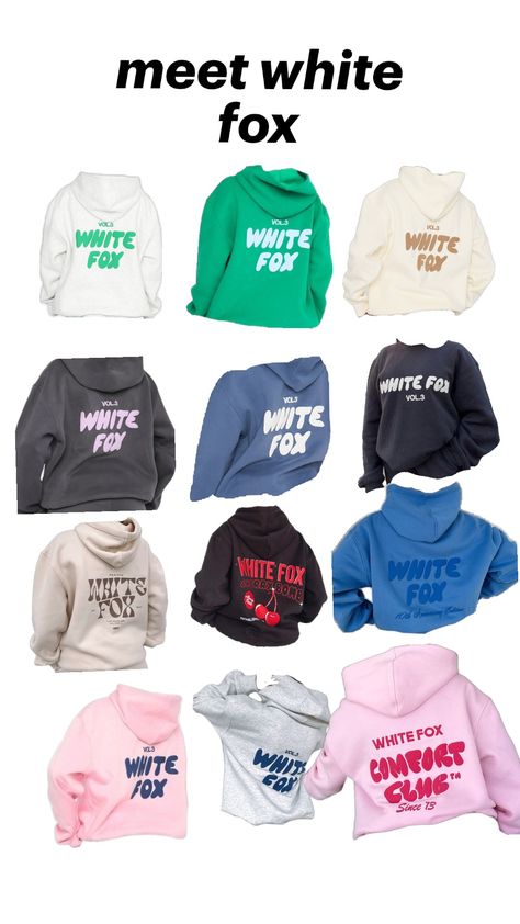 meet white fox>>>#whitefox#hoodies#comfy White Fox Vol 3 Hoodie, Whitefox Hoodies Outfits, White Fox Hoodie Blue, White Fox Sweatshirt, White Fox Outfits Hoodie, Whitefox Boutique Hoodie, White Fox Sweat Set, Whitefox Boutique Outfit, White Fox Clothes