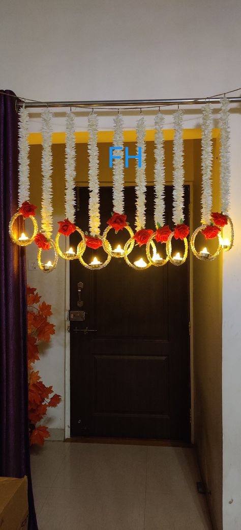 Door Decoration Ideas For Diwali, Happy Diwali Wall Decoration, Door Decorations For Diwali, Diwali Shop Decoration, Diwali Door Hangings, Hangings For Diwali Decoration, Door Decoration For Diwali, Diwali Door Decoration Ideas, Decoration With Bangles