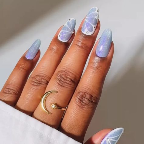 13 Periwinkle Nail Ideas to Try This Spring and Beyond Periwinkle Nails, Chic Manicure, Retro Nails, Manicure Colors, Hair Concerns, Color Switch, Body Hair Removal, Lip Hair, Dipped Nails