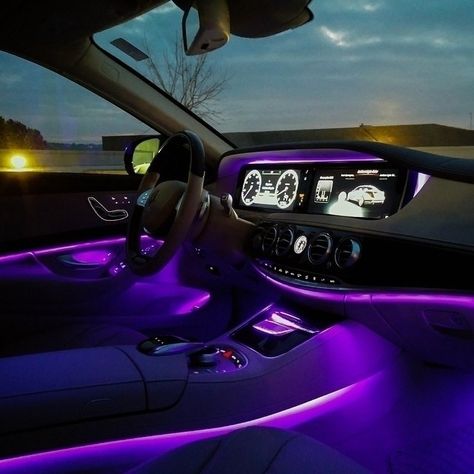 A network of hundreds of LEDs and fiber-optics can create not just a soothing ambience in the cabin, but one you can alter to suit your mood—or even create one. Seven selectable colors, adjustable brightness, and three lighting zones let the driver control the atmosphere like never before 4 Door Sports Cars, Dash Board, Luxury Car Interior, Audi S5, Car Mods, Jeep Life, Truck Accessories, Future Car