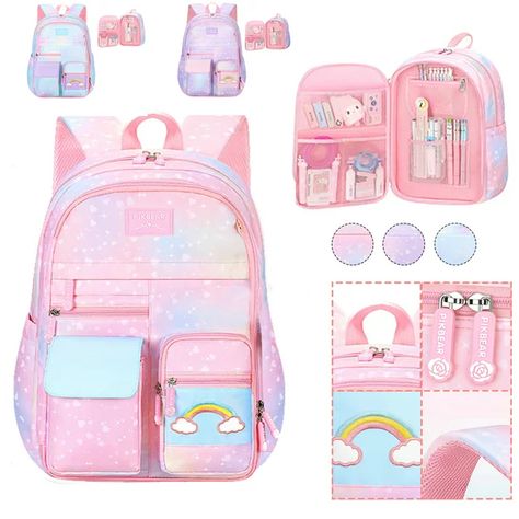 School Bags For Girls Student With Price, Bags For Back To School, Girls Backpacks For School, Bags For School, Princess Backpack, Creative Notebooks, Cute School Bags, Cute Stationary School Supplies, Stylish School Bags