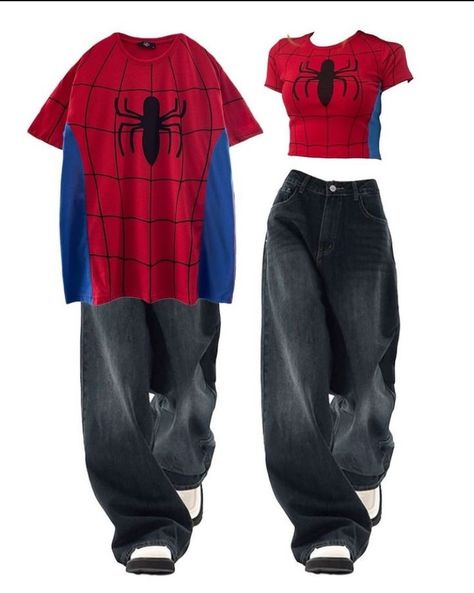 Spiderman Outfit Ideas, Spider Man Clothes, Spiderman Clothes, Halloween Costumes 2022, Spiderman Outfit, Matching Outfits Best Friend, Round Of Applause, Couple Fits, Cute Couple Outfits