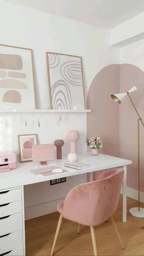 Pink Gold Office, Bedroom Ideas For Teenage Girl Rooms, Beige Bedroom Decor, Cheap Bedroom Decor, White Bedroom Decor, Gold Office, Black Bedroom Furniture, Bedroom Decor For Couples, Bedroom Decor Cozy