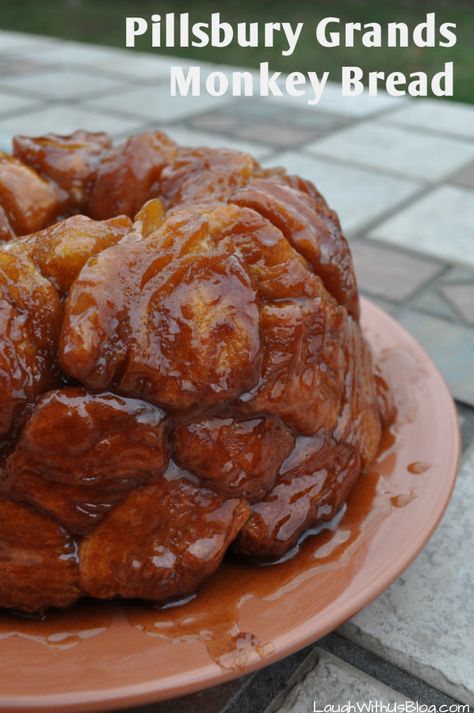 Our absolute FAVORITE Monkey Bread recipe.  The ooey gooey caramel is the BEST! Grands Monkey Bread, Easy Monkey Bread, Canned Biscuits, Sticky Toffee, Monkey Bread, Biscuit Recipe, Breakfast Dishes, Bundt Cake, How To Make Bread