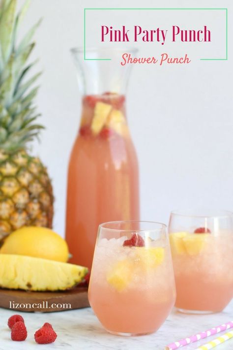 Pink Party Punch, Party Punch Recipe, Punch Recipe, Party Punch, Pink Party, Non Alcoholic, Lemonade, Pineapple, Raspberry