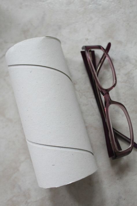 DIY eyeglass case out of paper towel tube Eyeglass Cases Upcycle, Diy Eyeglass Case, Eyeglass Cases Diy, Sew Eyeglass Cases, Eyeglass Cases Pattern, Wooden Paper Towel Holder, Eyeglass Holder Stand, Wooden Phone Stand, Diy Sunglasses