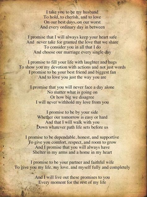 Wedding Vows That Make You Cry, Wedding Vow Ideas, Wedding Vows Quotes, Vows To Husband, Vow Examples, Best Wedding Vows, Wedding Vows Examples, Vows Quotes, Traditional Wedding Vows