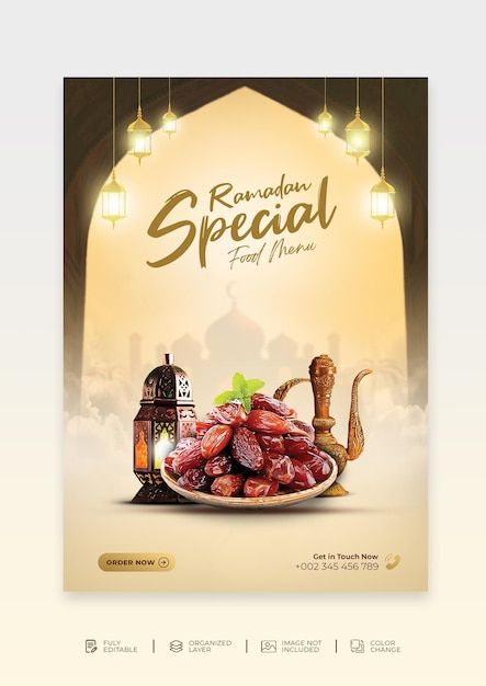 Ramadan Flyer Design, Ramadan Design Poster, Iftar Background, Iftar Poster, Ramadhan Poster, Ramadan Flyer, Poster Ramadhan, Ramadan Dates, Ramadan Sweets