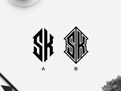 Sk Monogram Logo, Letters Logo Design Ideas, Sk Logo Design, Sk Monogram, Sk Logo, Typographie Logo, Football Logo Design, Typo Logo Design, Sports Logo Inspiration