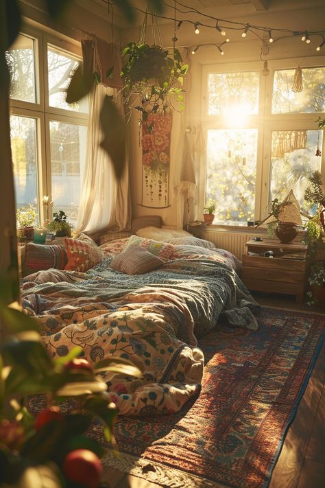 Discover the best cottage bedroom ideas for 2024. Embrace floral patterns, vintage furniture, and soft hues to create a stylish and cozy retreat. 🏡🌸 Colorful Cottagecore Bedroom, Cozy Bedroom Ideas Vintage Cottage Style, Wizard Core Bedroom, Cozy Cottage Bedroom Ideas, Den Bedroom Ideas, Whimsy Bedroom Ideas, Bedroom Cottage Style, Cute Vintage Room Ideas, Cottagecore Bed Frame