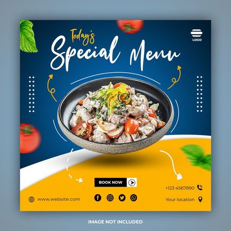 Special food social media post banner te... | Premium Psd #Freepik #psd #banner Food Social Media Post, Food Social Media, Template Menu, Restaurant Social Media, Food Promotion, Food Menu Template, Social Media Branding Design, Banner Design Inspiration, Food Template