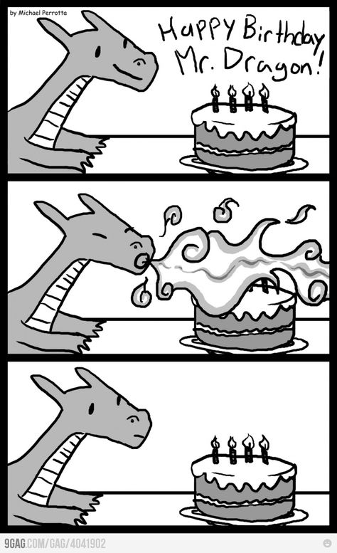 Mr Dragon Happy Birthday Dragon, Humor Animal, 4 Panel Life, Funny Dragon, Dragon Birthday, Main Game, Comic Strip, Bones Funny, Funny Comics