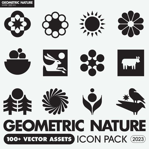 Geometric Nature Icon Pack (hvnter.net) on Behance Ui Illustration, Nature Icon, Types Of Texture, Geometric Nature, Map Icons, Acnh Designs, Forms Of Communication, Typography Logo, Graphic Design Branding