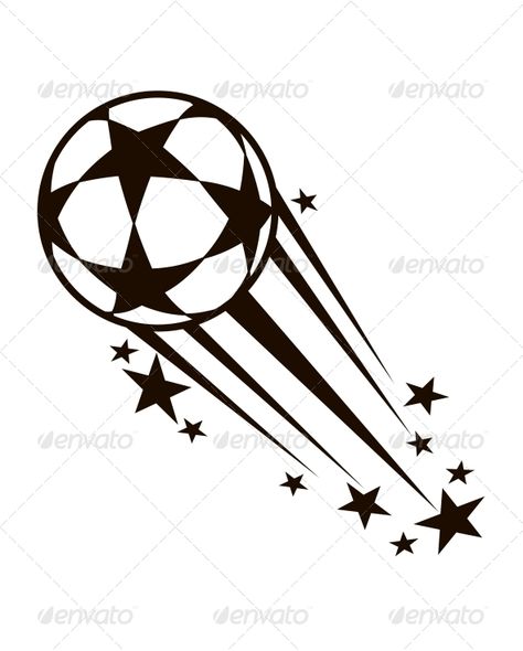 Speeding Ball Decorated with Stars Bikes Stickers, Fitness Vector, Motion Lines, Sports Logo Inspiration, Salon Logo Design, Car Sticker Design, Black And White Vector, Bike Stickers, Old School Tattoo Designs