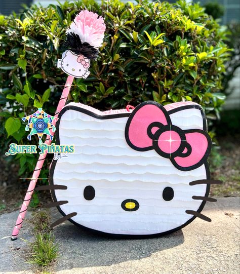 Birthday Hello Kitty Ideas, Hello Kitty Pinata Diy, Hello Kitty 1st Birthday Party Ideas, Hello Kitty First Birthday Party Ideas, Hello Kitty Centerpiece Ideas, Hello Kitty Cumpleaños, Hello Kitty Themed Birthday Party, Hello Kitty Party Ideas, Hello Kitty Centerpieces