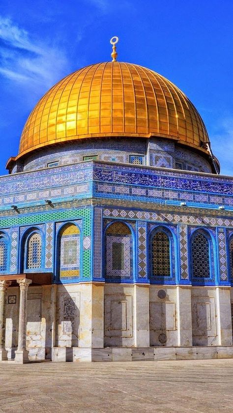 Jerusalem is the Capital of Palestine Masjid Al Aqsa Wallpaper, The Dome Of The Rock, Timur Tengah, Al Quds, Islamic Art Canvas, Al Aqsa, Mosque Art, Islamic Wallpaper Hd, Dome Of The Rock