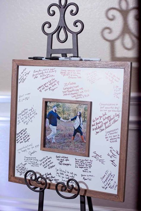 Sign Picture Frame Guest Books, Quinceanera Picture Frame Ideas, Signed Picture Frame, Signed Picture Frame Guest Books, Picture Signing Board Guest Books, Guest Book Photo Frame, Wedding Picture Guest Book, Wedding Guest Book Picture Frame Sign, Wedding Guest Book Frame