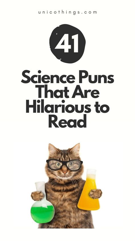 Discover the hilarious world of science puns that will have you laughing under your lab coat. Lab Humor, Witty Comebacks, Science Puns, Double Entendre, Puns, To Read, Lab Coat, Lab, Science