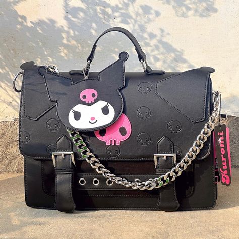 Kuromi Merch, Kuromi Accessories, Kuromi Things, Kuromi Bag, Kuromi Backpack, Sanrio Backpack, Funky Purses, Cool Bags, My Kuromi